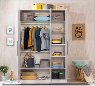 White 3 Doors Wardrobe