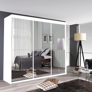 2&3 Door Sliding Mirror Door Wardrobe In 4 Color and 6 Size (Black, 250CM)