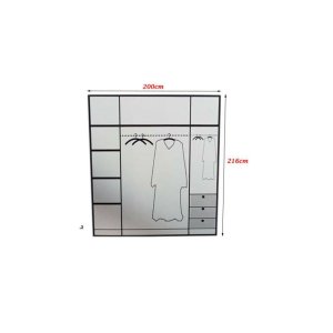 FURCO | Giovany 2 Door Mirrored Sliding Wardrobe | Sleek Black | 3 Size Options | Modern & Spacious
