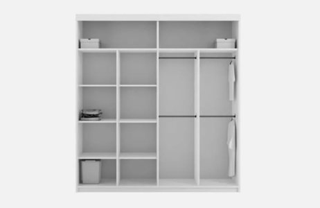 Modern Lexy Wardrobe with Double Sliding Doors - 203cm - Oak