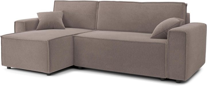 BAÏTA Mira 4 Seater Convertible Corner Sofa with Reversible Corner Storage Box in Taupe Corduroy