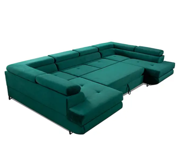 GREEN U-CORNER SOFA BED