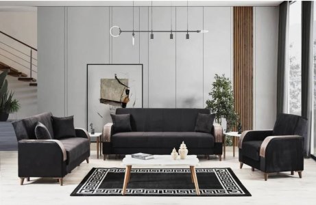 Luxurious Modern Turkish Ottoman 3 Seater Sofa Bed with Storage and Cushions