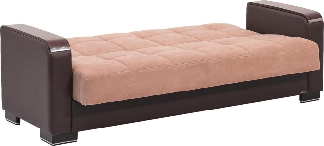 Ottomanson Convertible Furniture with Storage Legacy X Collection, Sofabed, Beige/Brown-PU