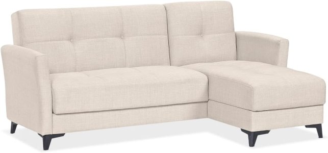 EVERGREENWEB – Sofa with Chaise Longue Storage Box, Corner Sofa Bed in Fabric, Scandinavian Design, with Free Pillows, 3 Seater Sofa Bed | Nicole Chaise Longue (Beige)